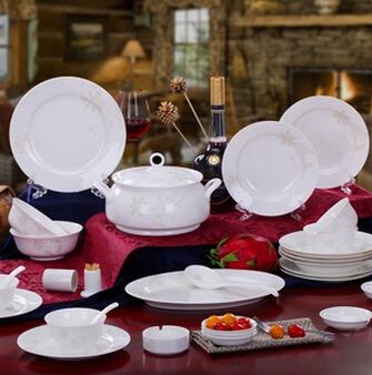 精品骨瓷餐具套装日用餐具套装陶瓷碗套装58头餐具